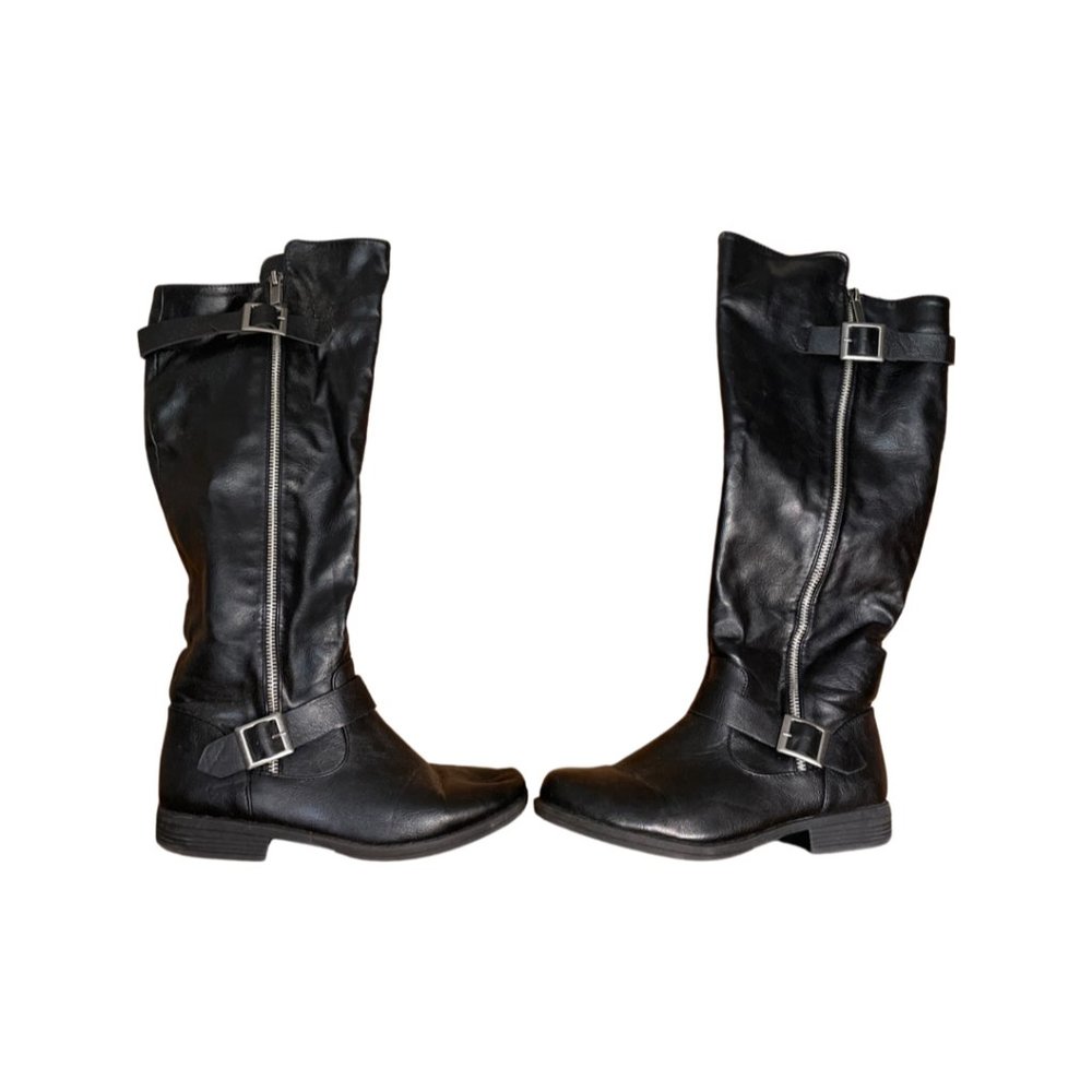 Patent Leather Knee-High Boots